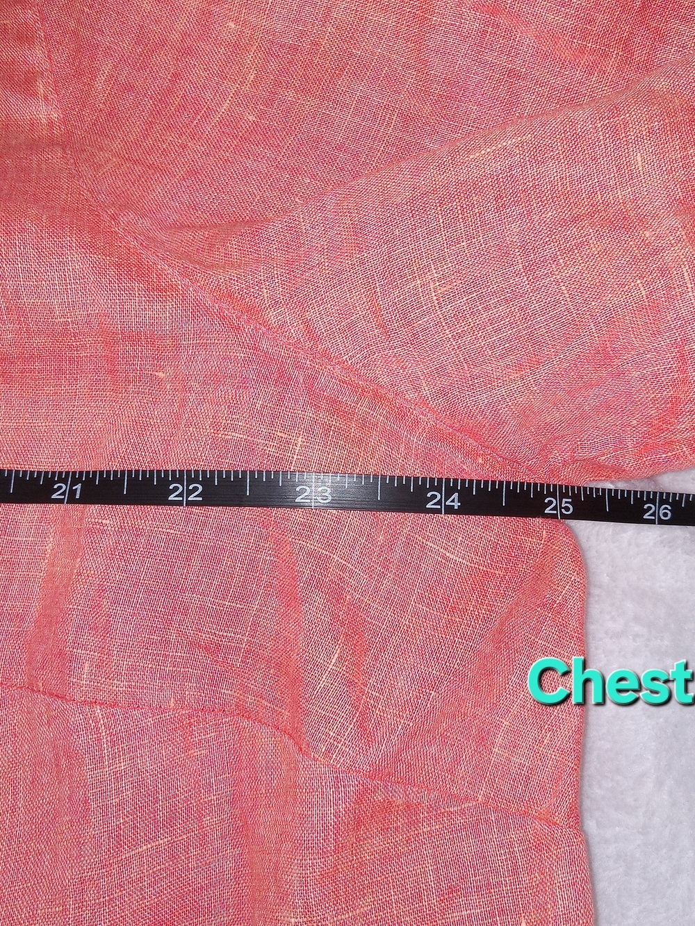 J Jill Love Linen Top XL Coral Pink Orange Button Front Lagenlook Coastal Resort - Picture 9 of 10